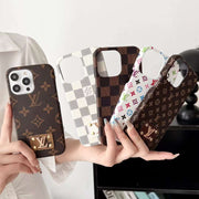 Leather label oil edge mobile phone case for iphone