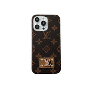 Leather label oil edge mobile phone case for iphone