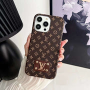Leather label oil edge mobile phone case for iphone