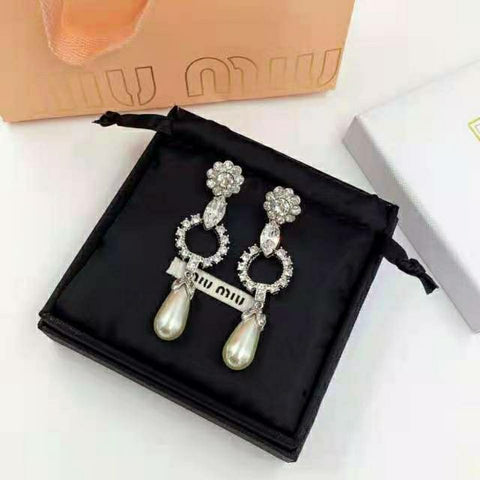Diamond-set stud earrings