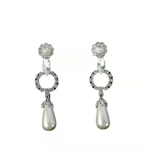 Diamond-set stud earrings