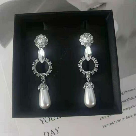 Diamond-set stud earrings