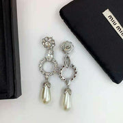 Diamond-set stud earrings